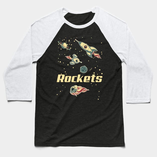 Rockets Baseball T-Shirt by KerzoArt